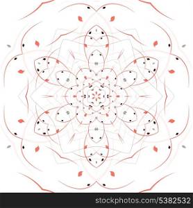 Abstract Christmas snowflake floral design. Winter modern pattern