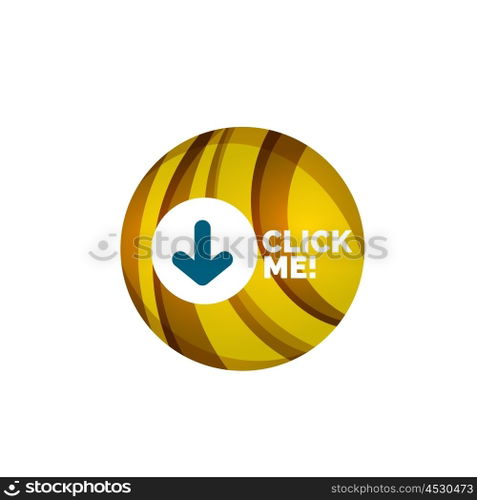 Abstract circle button. Vector abstract geometric circle button