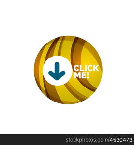 Abstract circle button. Vector abstract geometric circle button