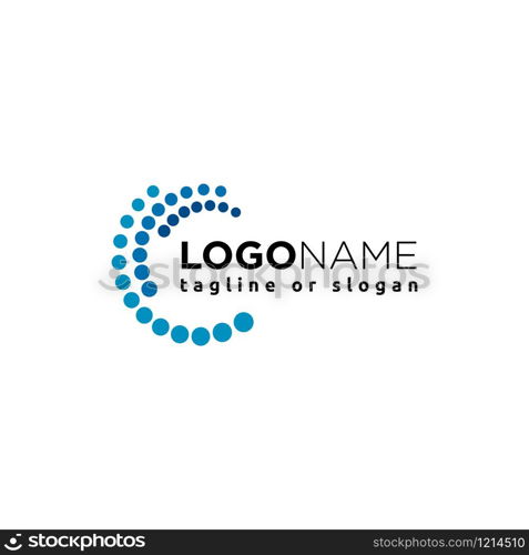 Abstract circle composition logo design concept