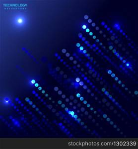 Abstract circle diagonal lines on blue and dark blue background technology futuristic concept. Vector illustration