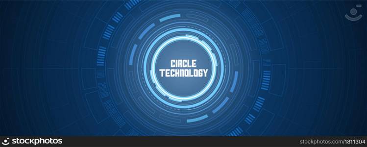 Abstract circle digital background, smart lens technology, overlap layer, light effect, design concept, blank space