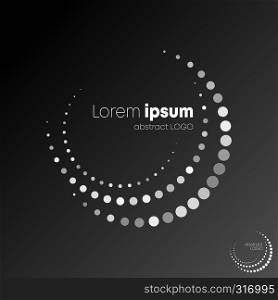 Abstract circle dotted logotype. Black and white logo design. Vector illustration.. Abstract circle dotted logotype. Black and white logo vector design