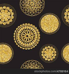 Abstract Circle Flower Seamless Pattern Background. Vector Illustration EPS10