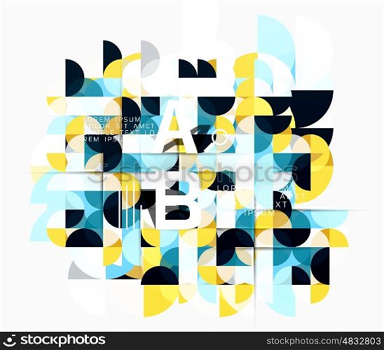 Abstract circle geometric composition isolated on white. Vector template background for workflow layout, diagram, number options or web design