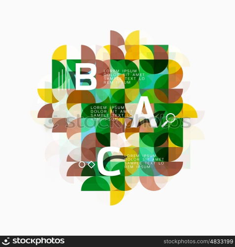 Abstract circle geometric composition isolated on white. Vector template background for workflow layout, diagram, number options or web design
