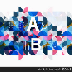 Abstract circle geometric composition isolated on white. Vector template background for workflow layout, diagram, number options or web design