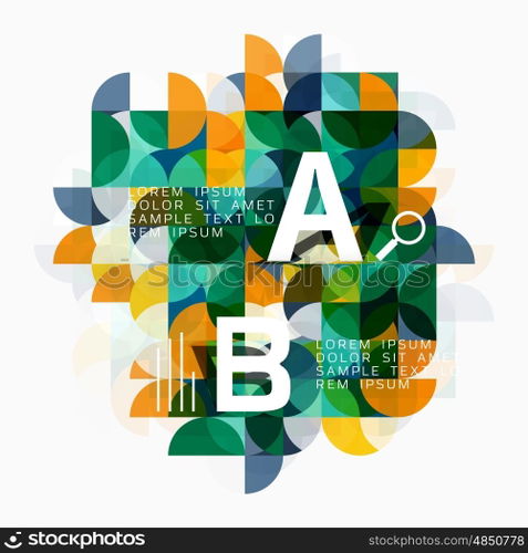 Abstract circle geometric composition isolated on white. Vector template background for workflow layout, diagram, number options or web design