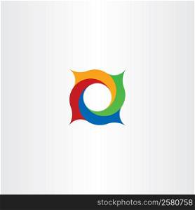 abstract circle in square spiral logo vector design