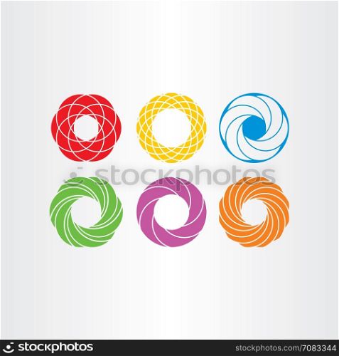 abstract circle logo business icons set