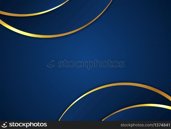 Abstract circle luxury gold metallic color style line pattern background. vector illustration.
