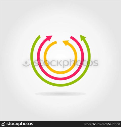Abstract circle of an arrow. A vector illustration