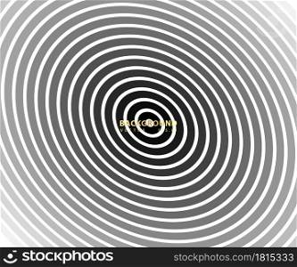 Abstract circle pattern black and white color ring. Abstract vector illustration for sound wave, Monochrome graphic.