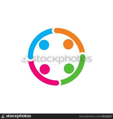 abstract circle people group logo design