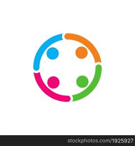 abstract circle people group logo design
