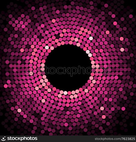 Abstract circle purple and pink pattern of graduated dots for background design