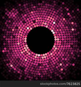 Abstract circle purple and pink pattern of graduated dots for background design