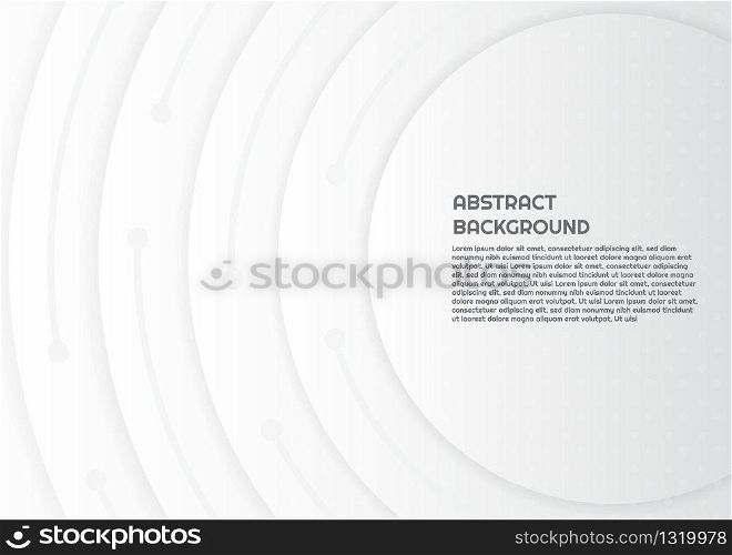 Abstract circle shape background design color white style with space for text. vector illustration.