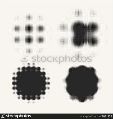 Abstract circle shapes with space for text. Halftone design element.