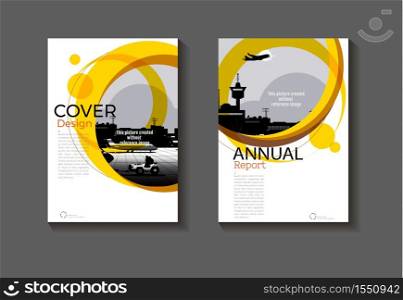 abstract Circle Yellow cover design modern book cover abstract Brochure cover template,annual report, magazine and flyer layout Vector a4