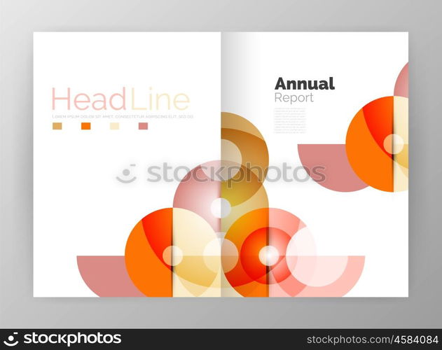 Abstract circles, annual report covers. Modern business brochure templates