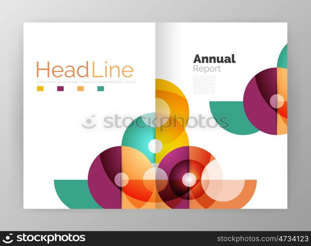 Abstract circles, annual report covers. Modern business brochure templates