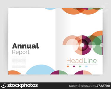 Abstract circles, annual report covers. Modern business brochure templates