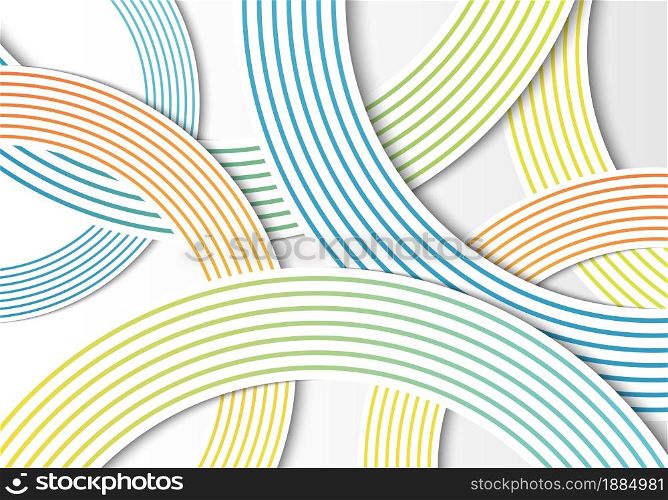 Abstract circles gradient lines overlap layer on white background. Vector illustration