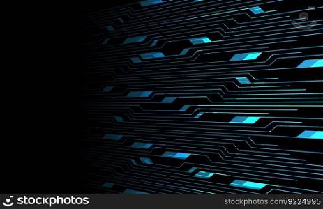 Abstract circuit pattern blue light on black design modern technology futuristic background vector illustration.