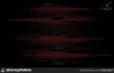 Abstract circuit pattern red light on black design modern technology futuristic background vector illustration.