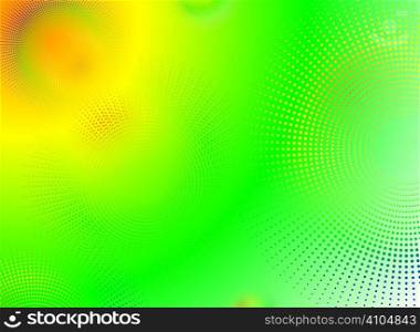 Abstract circular design in green and yellow with copy space