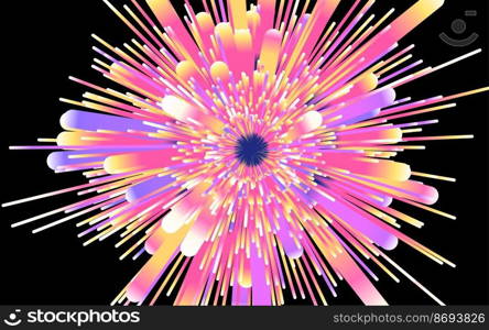 Abstract circular geometric background. Starburst dynamic centric motion pattern. lines or rays