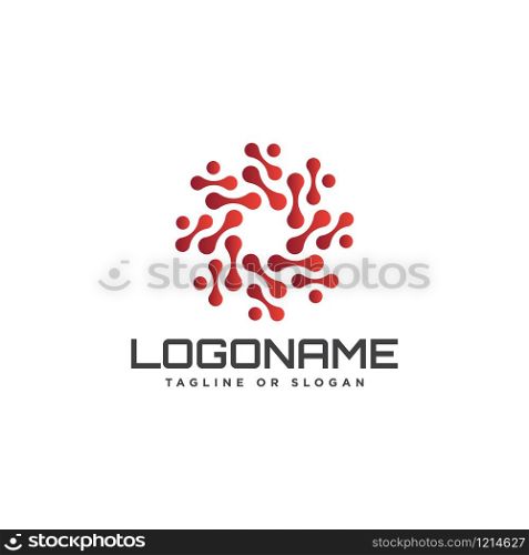 Abstract circular molecule logo design