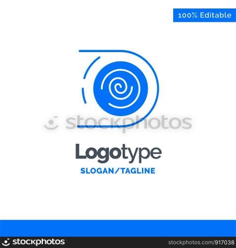 Abstract, Circulation, Cycle, Disruptive, Endless Blue Solid Logo Template. Place for Tagline