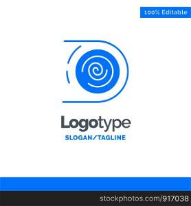 Abstract, Circulation, Cycle, Disruptive, Endless Blue Solid Logo Template. Place for Tagline