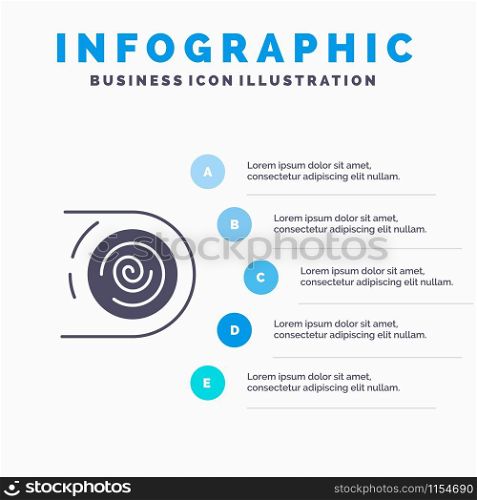 Abstract, Circulation, Cycle, Disruptive, Endless Solid Icon Infographics 5 Steps Presentation Background