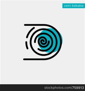Abstract, Circulation, Cycle, Disruptive, Endless turquoise highlight circle point Vector icon