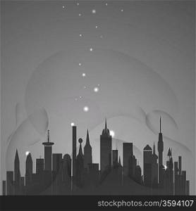 Abstract city with stars