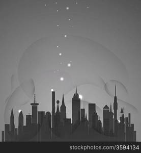 Abstract city with stars