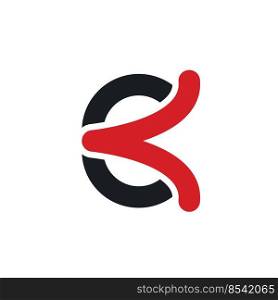 abstract CK or BK letter icon vector concept design template web