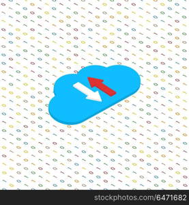 Abstract cloud of uploading information .. Abstract cloud of uploading information on a digital background. Vector illustration .