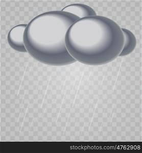 Abstract Cloud with Rain Drops on Transparent Background. Vector Illustration. EPS10. Abstract Cloud with Rain Drops on Transparent Background. Vector