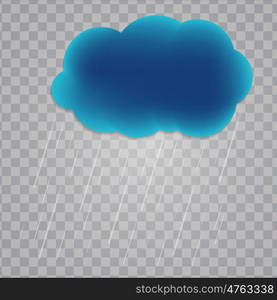 Abstract Cloud with Rain Drops on Transparent Background. Vector Illustration. EPS10. Abstract Cloud with Rain Drops on Transparent Background. Vector