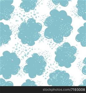 Abstract cloudy texture wallpaper. Hand drawn cloud sky seamless pattern. Design for fabric, textile print, wrapping paper, childish textiles. Doodle vector illustration.. Abstract cloudy texture wallpaper. Hand drawn cloud sky seamless pattern.