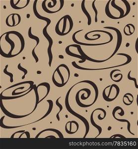 Abstract Coffee background. Seamless Vector Illustration.