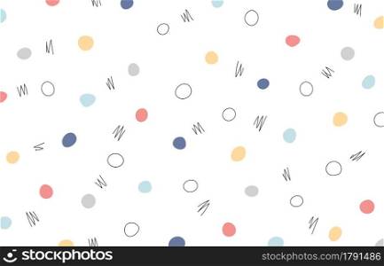 Abstract color dots pattern design of pattern style artwork. Overlapping for doodles style hand drawing background. illustration vector