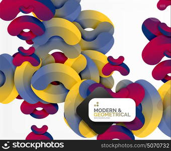 Abstract color geometric round shapes on white. Abstract color geometric round shapes on white - elements with shadow, colorful composition