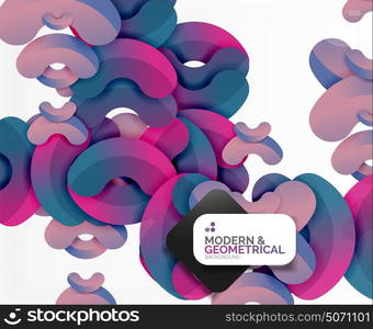 Abstract color geometric round shapes on white. Abstract color geometric round shapes on white - elements with shadow, colorful composition