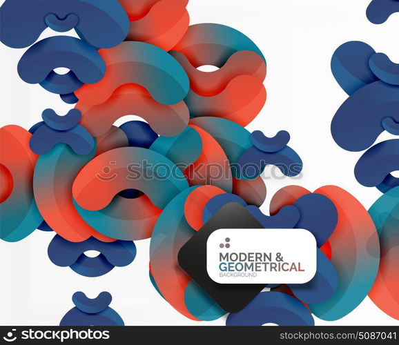 Abstract color geometric round shapes on white. Abstract color geometric round shapes on white - elements with shadow, colorful composition