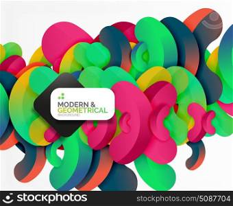 Abstract color geometric round shapes on white. Abstract color geometric round shapes on white - elements with shadow, colorful composition